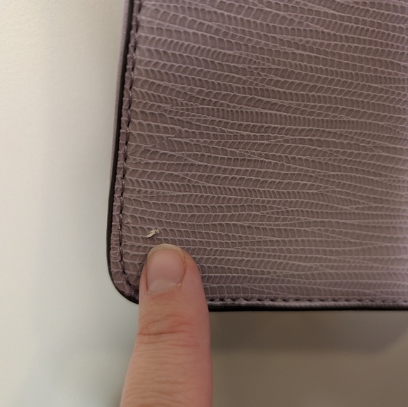 Anne Klein Lavender Textured Crossbody Bag Gold Chain Medallion - Picture 9 of 14